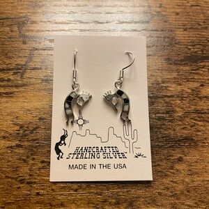 Handcrafted Sterling Silver Kokopelli Earrings